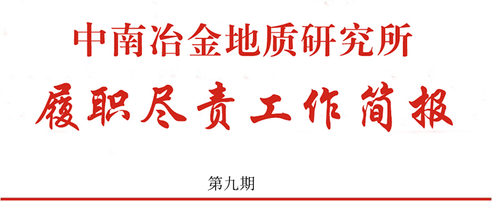 中南冶金地質(zhì)研究所履職盡責(zé)工作簡報 第九期